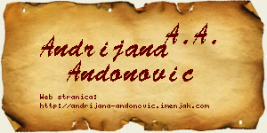 Andrijana Andonović vizit kartica